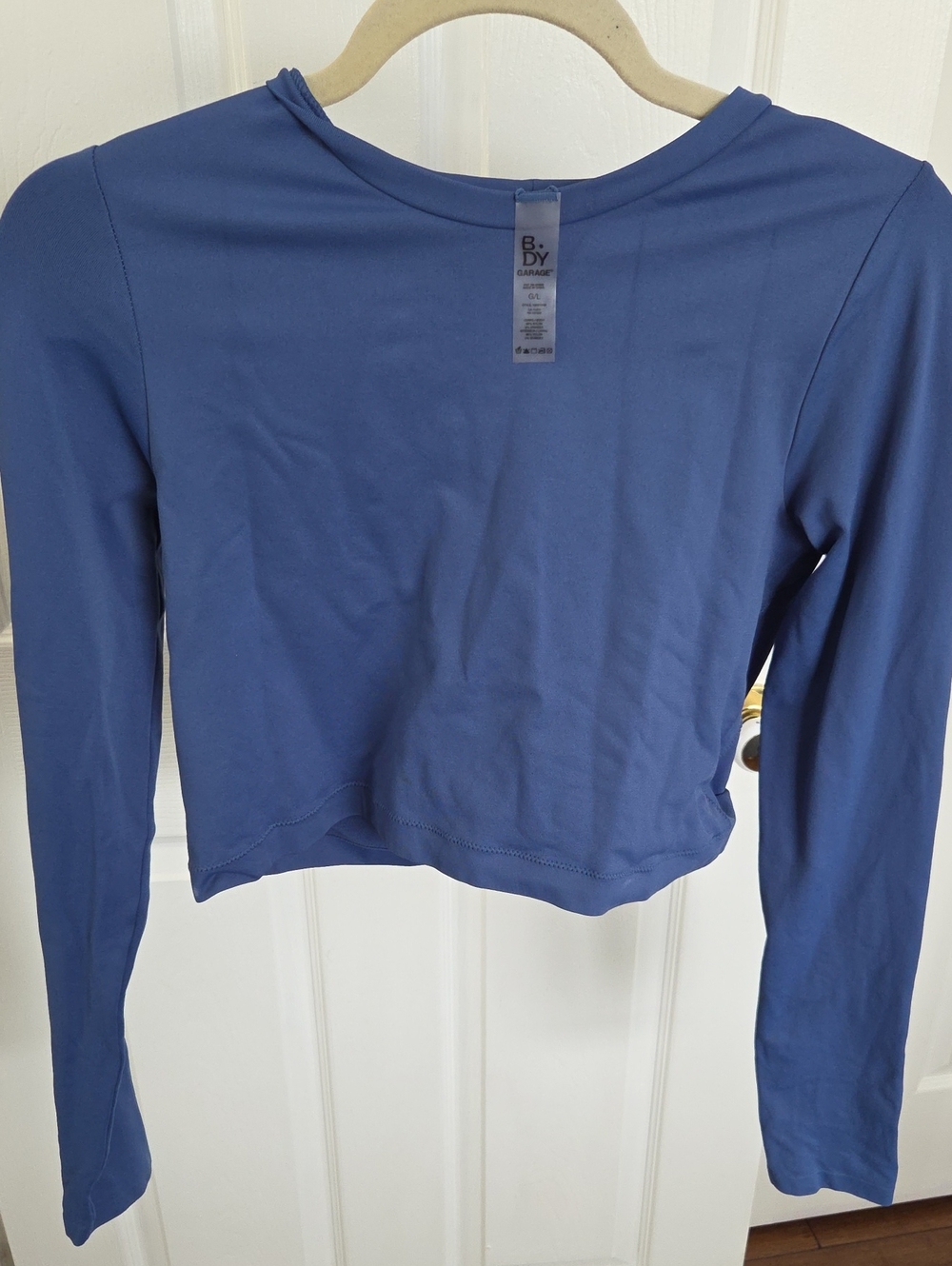 Garage Slate Blue Long Sleeve Crop Top